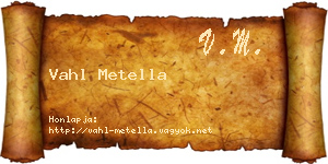 Vahl Metella névjegykártya